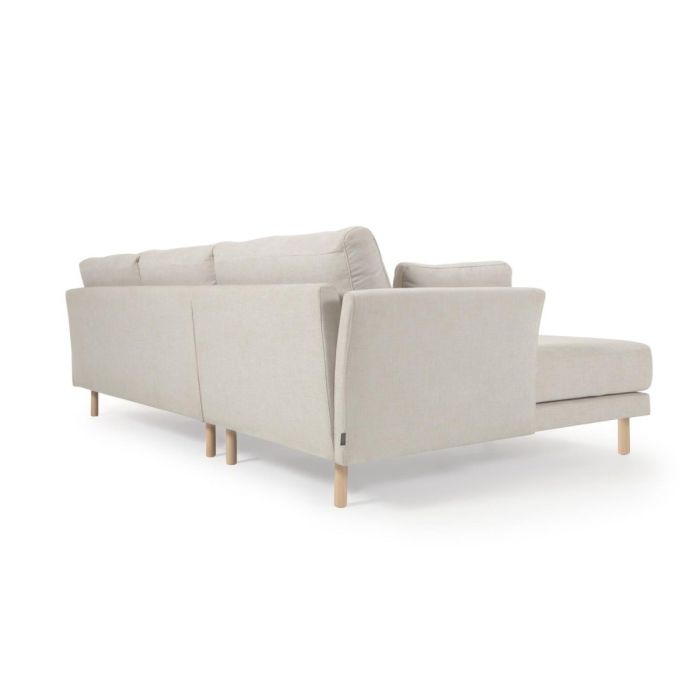 Sofá con Chaise Longue Izquierdo Borreguillo Blanco, 264 Cm
