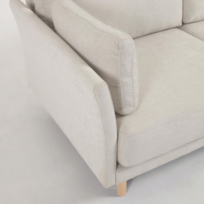 Sofá con Chaise Longue Izquierdo Borreguillo Blanco, 264 Cm