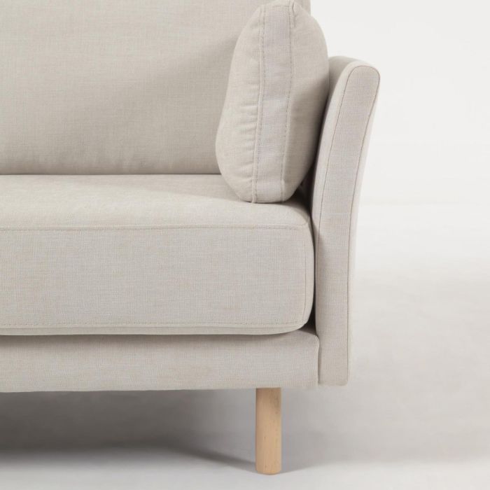 Sofá con Chaise Longue Izquierdo Borreguillo Blanco, 264 Cm