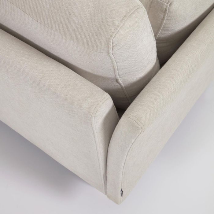 Sofá con Chaise Longue Izquierdo Borreguillo Blanco, 264 Cm