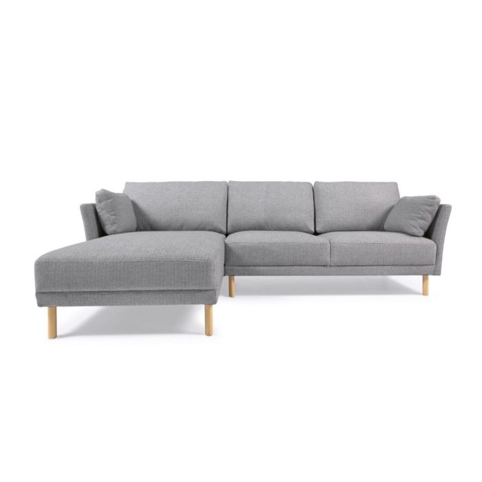 Sofá Gilma con Chaise Longue Derecho/Izquierdo Gris Estilo Nórdico, 260 Cm