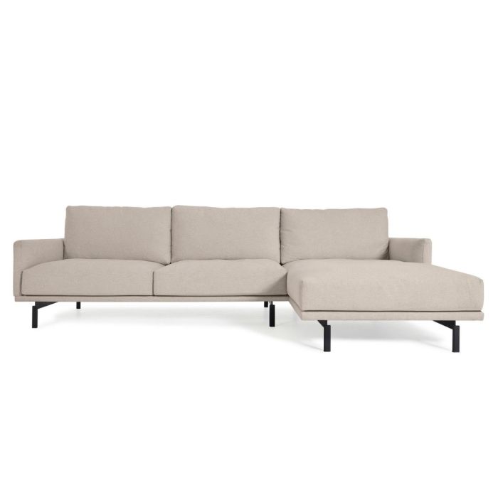 Sofá Galene con Chaise Longue Derecho Beige Estilo Nórdico Moderno, 254 Cm