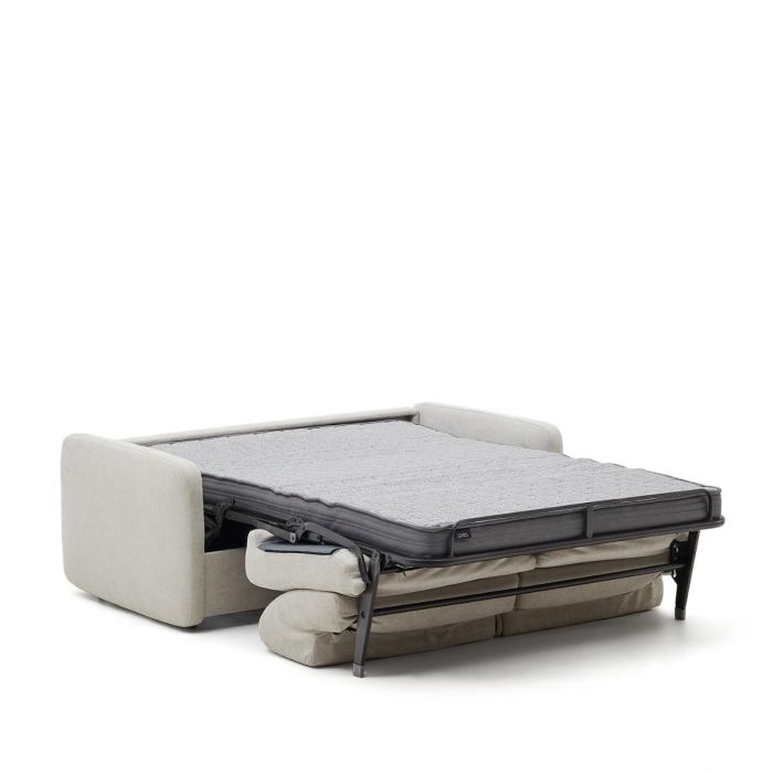 Sofá Cama 3 Plazas Chenilla Gris Perla, 204 Cm