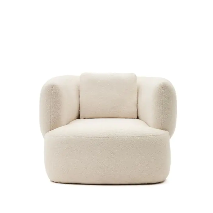 Sillón Giratorio Tejido Borreguito Crudo, 106 Cm
