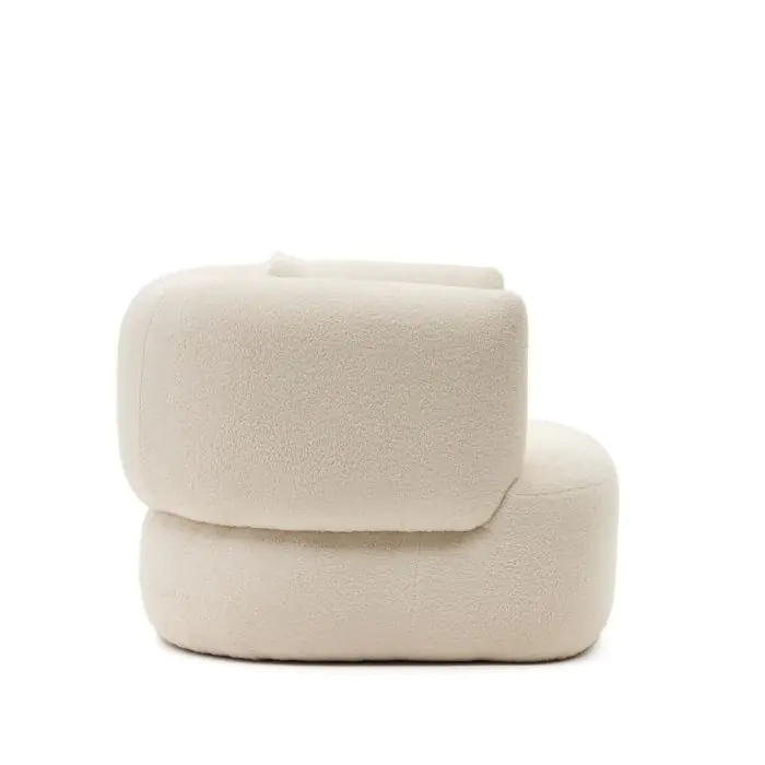 Sillón Giratorio Tejido Borreguito Crudo, 106 Cm