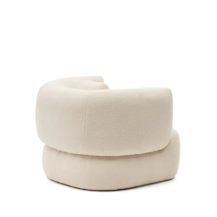 Sillón Giratorio Tejido Borreguito Crudo, 106 Cm