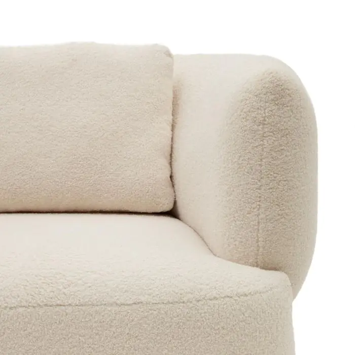 Sillón Giratorio Tejido Borreguito Crudo, 106 Cm