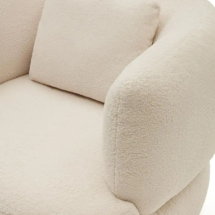 Sillón Giratorio Tejido Borreguito Crudo, 106 Cm