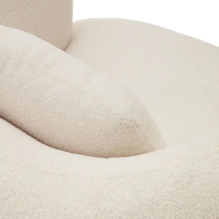 Sillón Giratorio Tejido Borreguito Crudo, 106 Cm