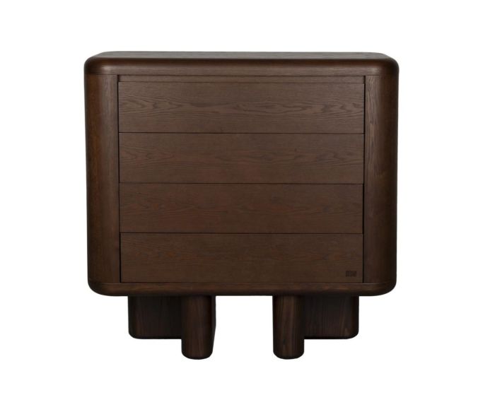 Armario mid-century en madera marrón.