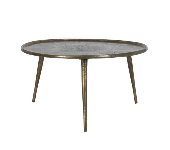 Mesa auxiliar art decó en metal bronce envejecido.