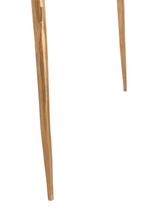 Set 2 Mesas Auxiliares Mármol/Metal Oro/Blanco, 41 Cm