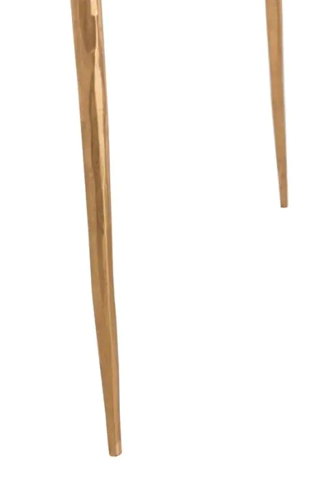 Set 2 Mesas Auxiliares Mármol/Metal Oro/Blanco, 41 Cm