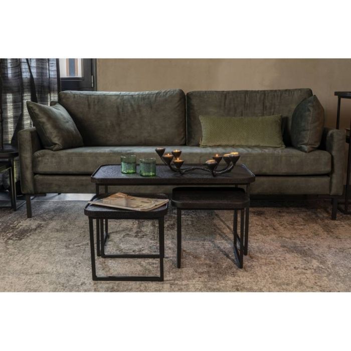 J/3 Mesa Centro Estilo Industrial Hierro Negro, 80 Cm