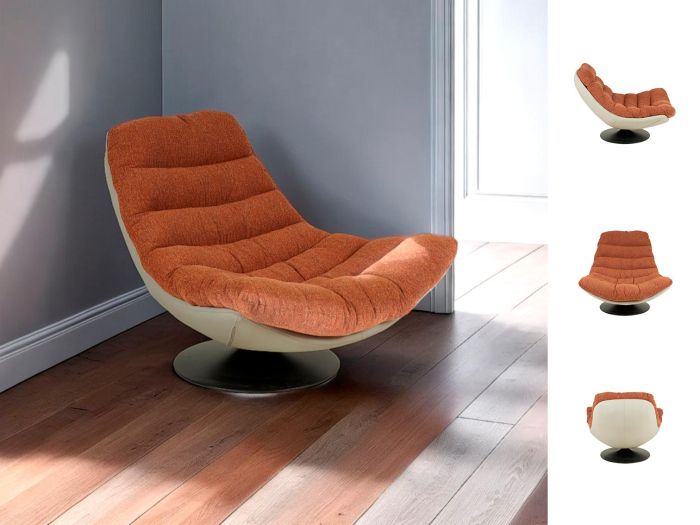 Sillón Giratorio Arti Terracota/Beige