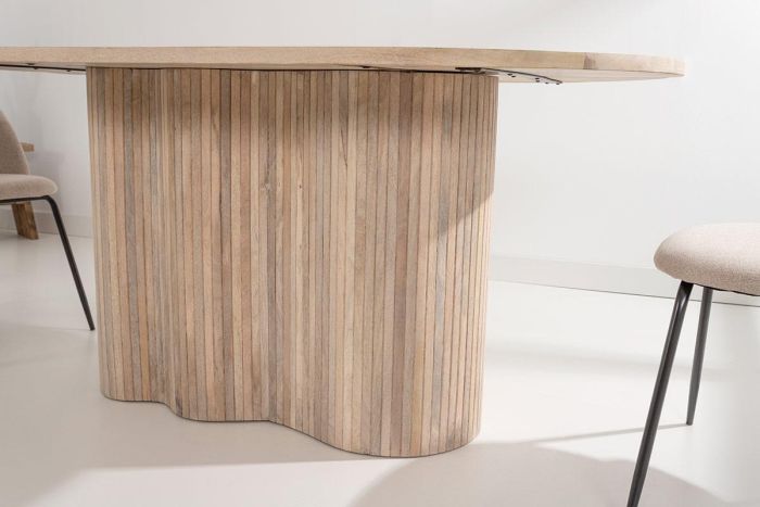 Mesa Ovalada Madera Mango Natural, 160 Cm