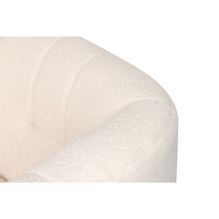 Sillón Blanco Tejido Bouclé Acero, 85 Cm
