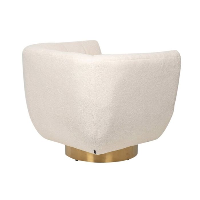 Sillón Blanco Tejido Bouclé Acero, 85 Cm