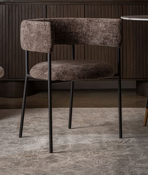 Silla Comedor Tejido Marrón Madera Contrachapada