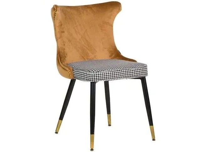 Silla aspen velvet amarillo metal oro
