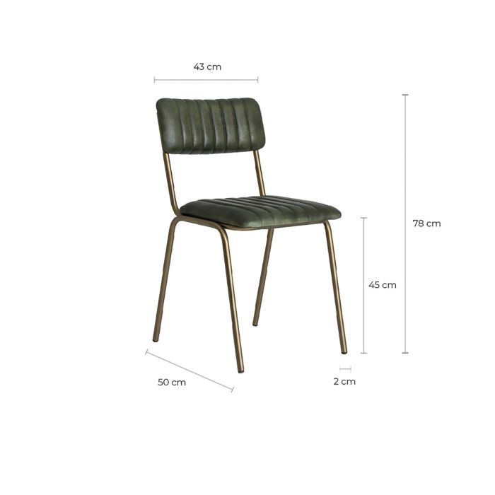 Silla Vintage Chadron Verde /Oro Viejo
