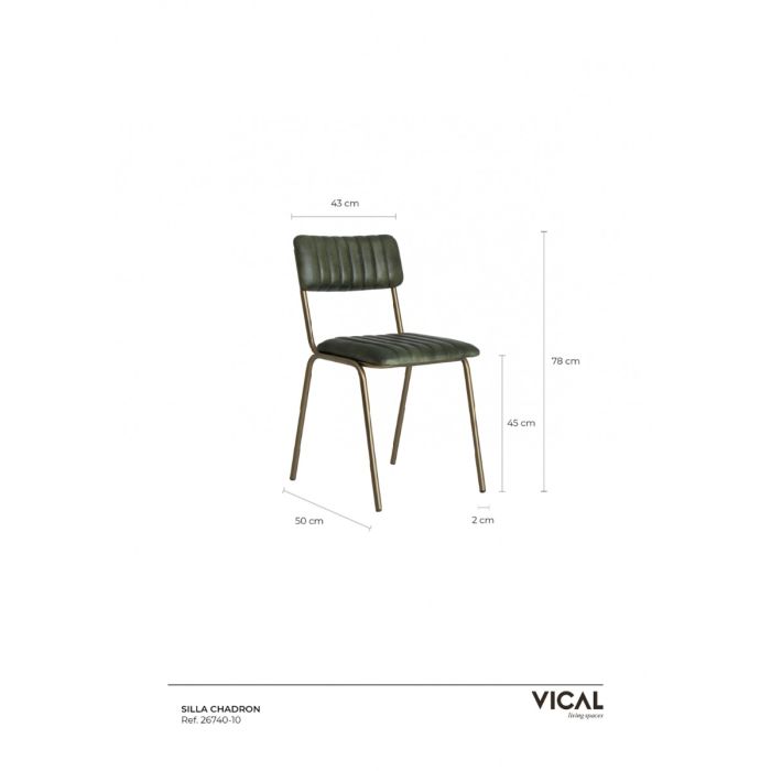 Silla Vintage Chadron Verde /Oro Viejo