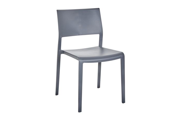 Silla de comedor para exterior en tecnopolímero gris 49 cm
