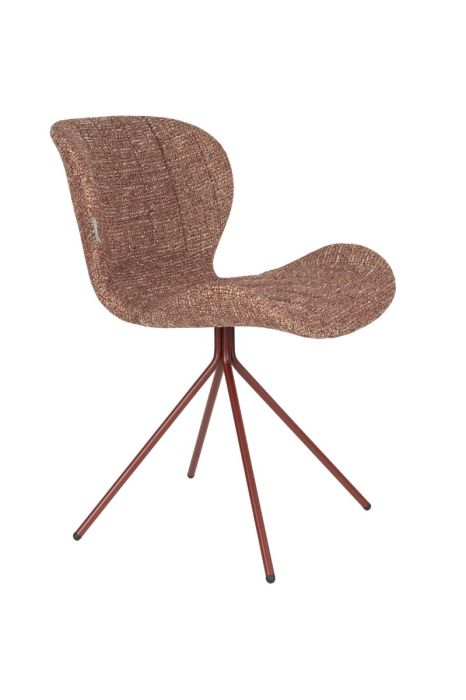 Silla en madera tapizada y acero rojo 59 cm