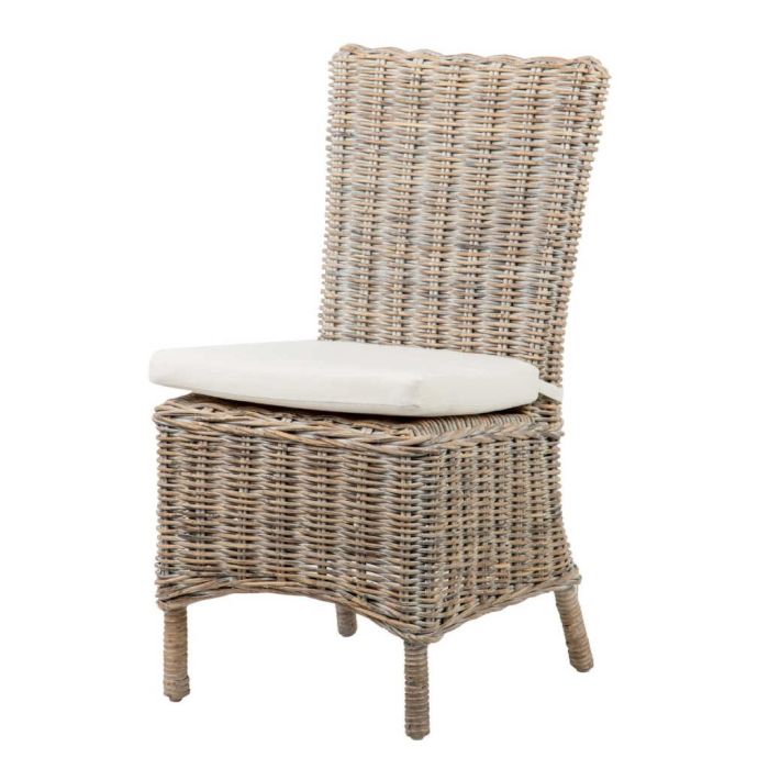 Silla Con Cojín Estilo Tropical Beige, 94 Cm
