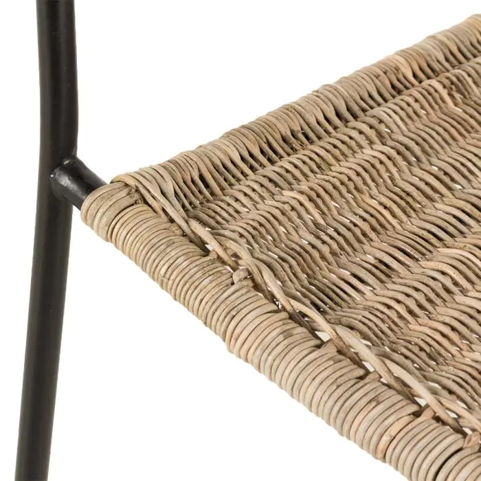 Silla Exterior Ratán Natural Hierro, 58 Cm