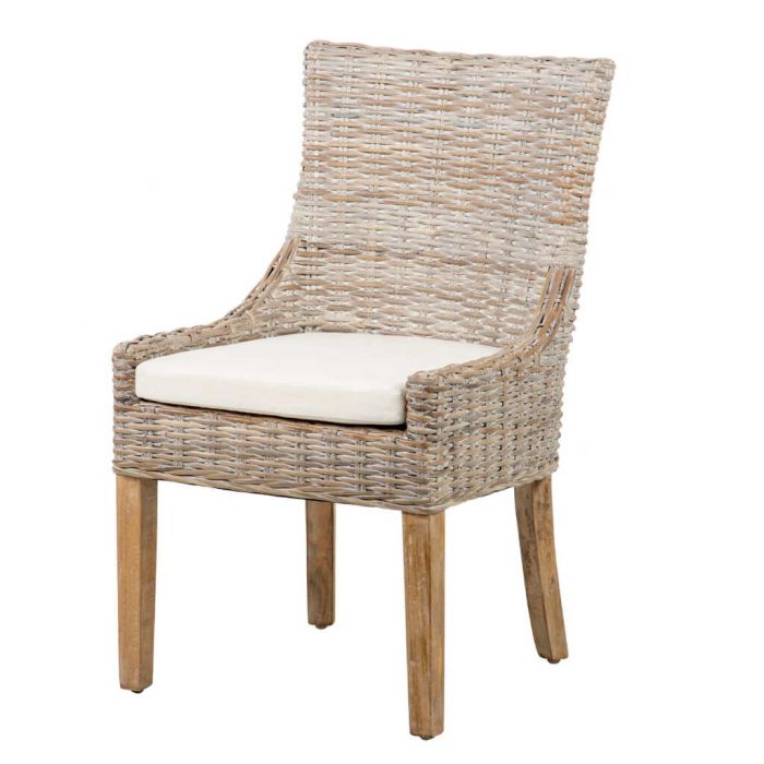 Silla con Cojín Estilo Nórdico Beige, 91 Cm