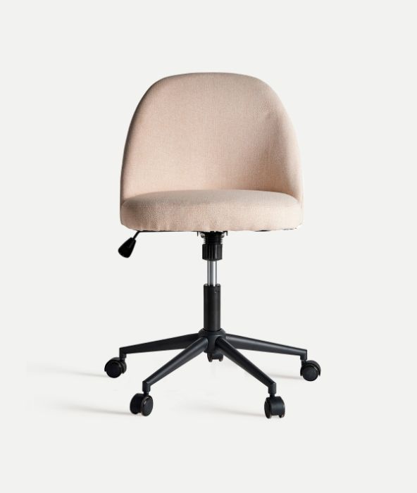 Silla Sindia Madera Hierro Negro Tejido Crema,80 Cm