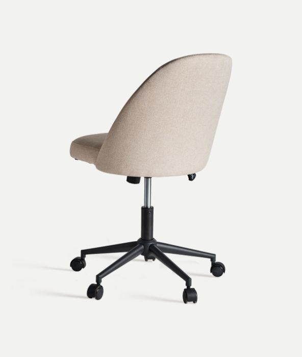 Silla Sindia Madera Hierro Negro Tejido Crema,80 Cm