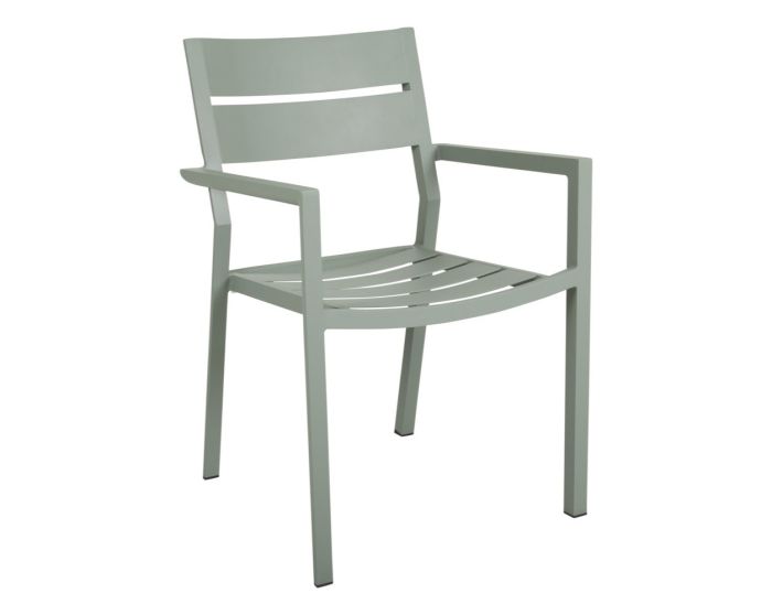 Silla de jardín en aluminio verde polvoriento 55 cm