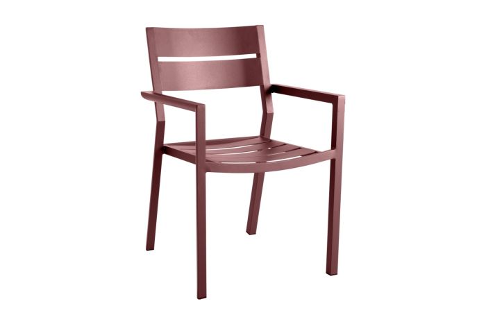 Silla de jardín en aluminio zin rojo 55 cm
