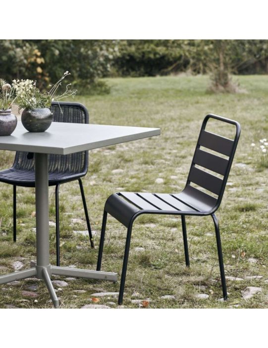 Silla Terraza Negro Hierro, 57 Cm
