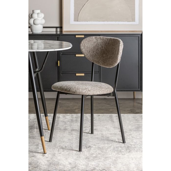 Silla Fleury Tejido Poliéster Gris Hierro, 49 Cm