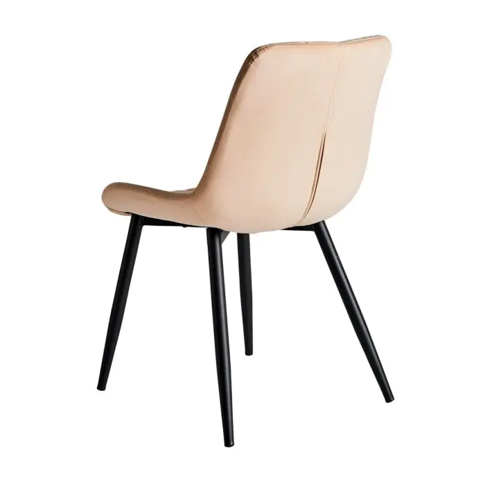Silla Terciopelo Color Crema Madera, 80 Cm