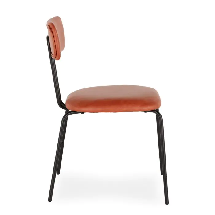 Silla Tapizado Símil Piel Terracota Hierro, 43'5 Cm