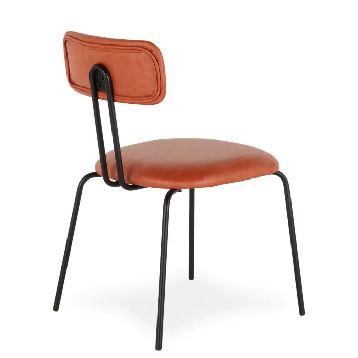 Silla Tapizado Símil Piel Terracota Hierro, 43'5 Cm