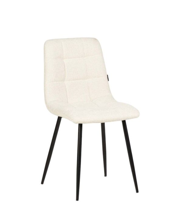 Silla chenilla blanco metal negro