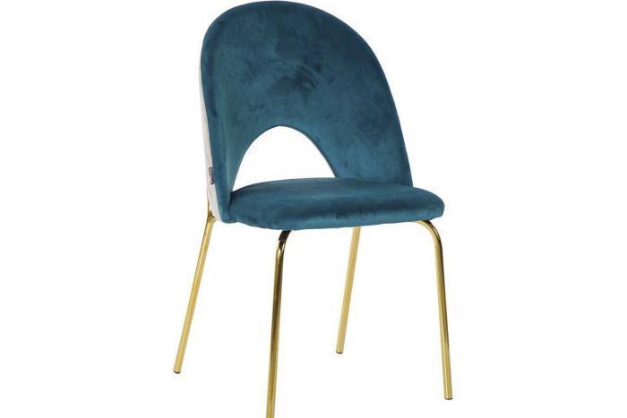 Silla azul gris oro