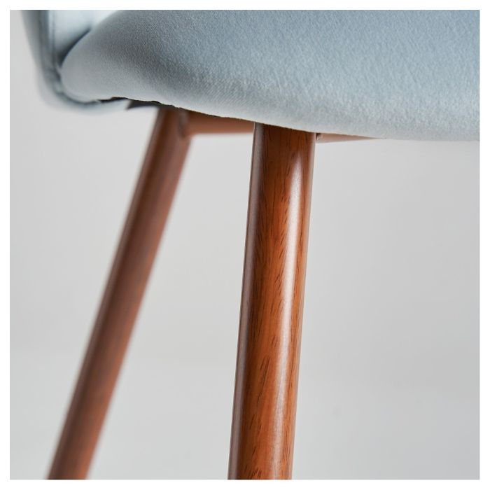 Silla Lula Terciopelo Madera Dm Azul, 75 Cm