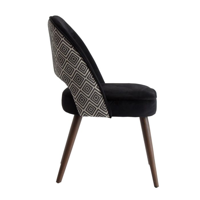 Silla Moderna Terciopelo Negro Blanco 54 Cm