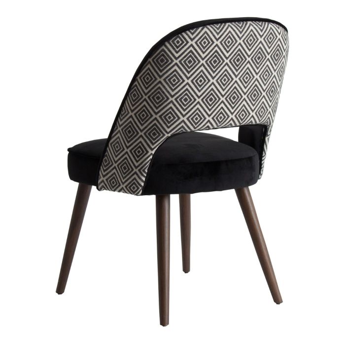 Silla Moderna Terciopelo Negro Blanco 54 Cm