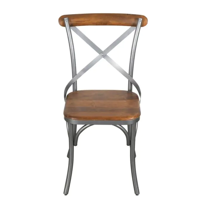 Silla Cruceta Vintage Natural Gris, 40 Cm