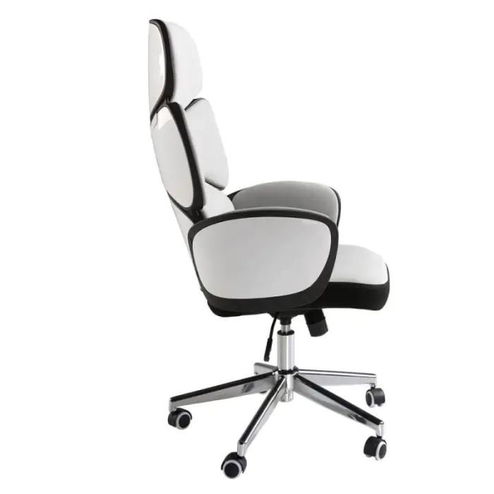 Silla Giratoria Oficina Tela Gris Blanco, 64 Cm