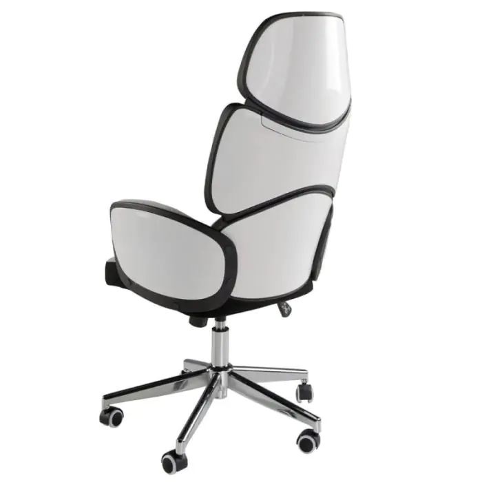 Silla Giratoria Oficina Tela Gris Blanco, 64 Cm