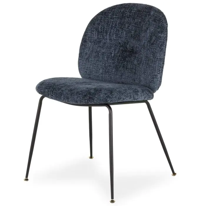Silla Comedor Tapizado Tejido Azul, 51 Cm