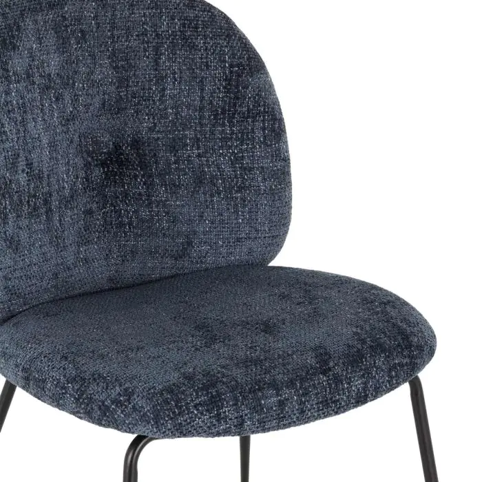 Silla Comedor Tapizado Tejido Azul, 51 Cm